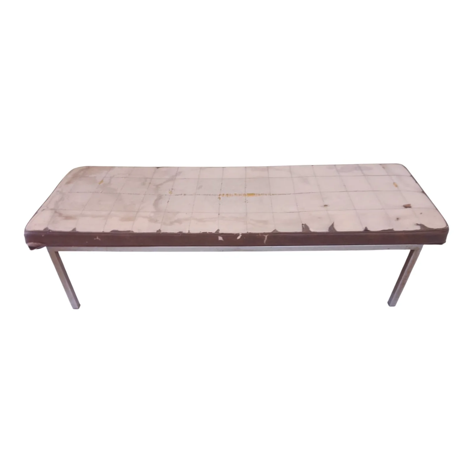 Banco De Caño Metal Con Asiento Tapizado
