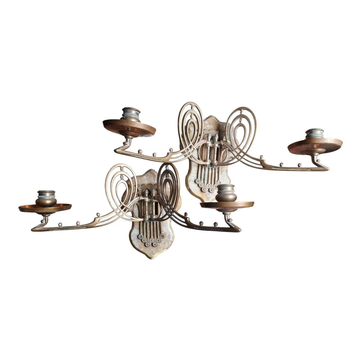 Juego X2 Candelabros Apliques de Pared Portavelas — foto 4