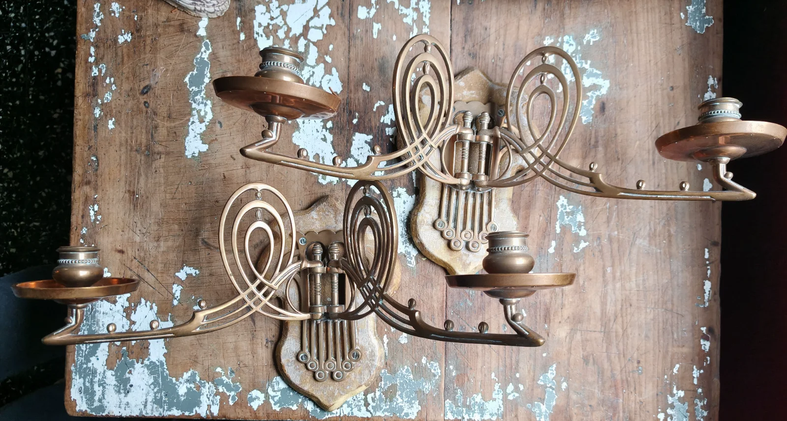 Juego X2 Candelabros Apliques de Pared Portavelas — foto 11
