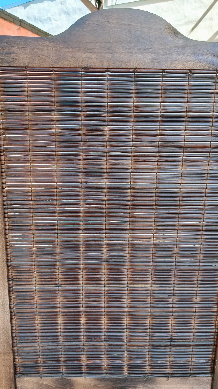 Biombo de madera y junco 4 hojas — foto 4