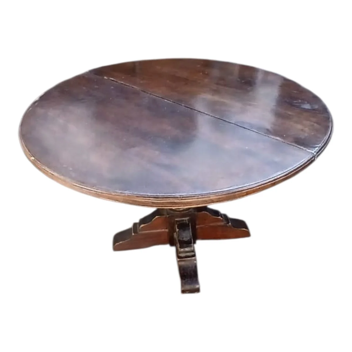 Mesa Redonda De Madera Maciza - A Reparar — foto 4