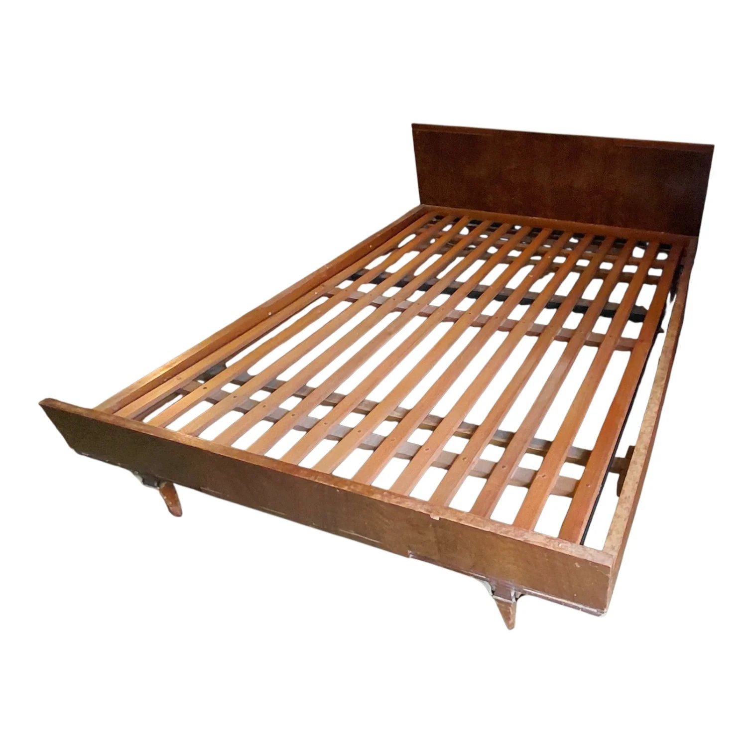 Cama 2 Plazas De Madera Maciza Vintage — foto 2