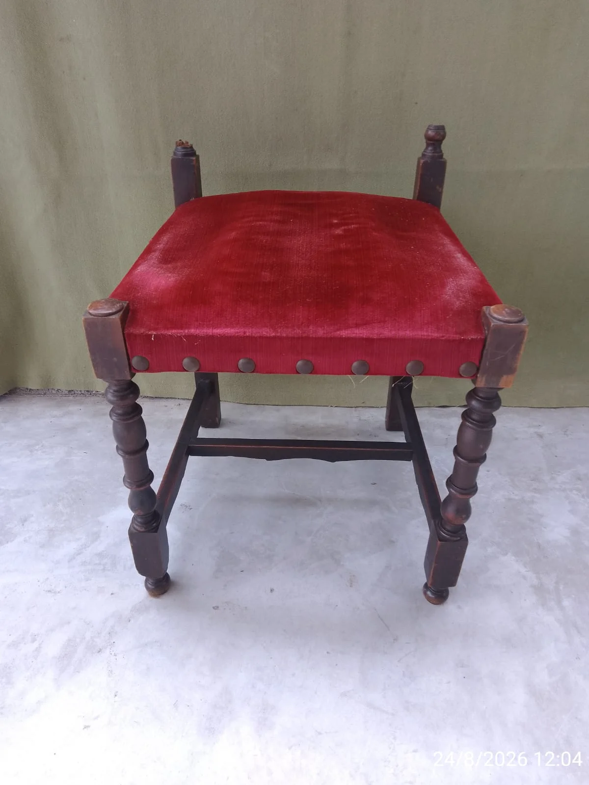 Juego 6 Sillas Estilo Español madera y pana — foto 8