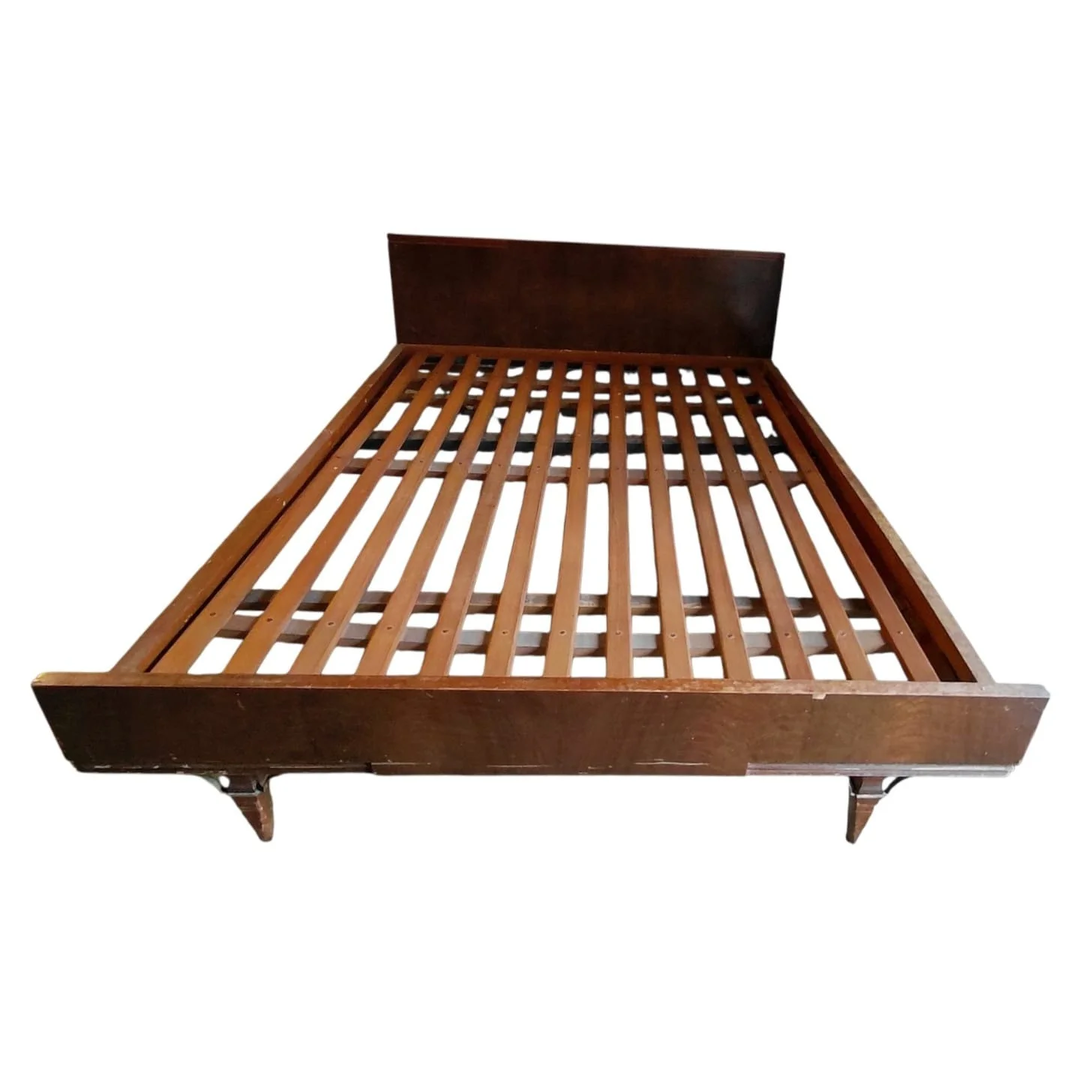 Cama 2 Plazas De Madera Maciza Vintage